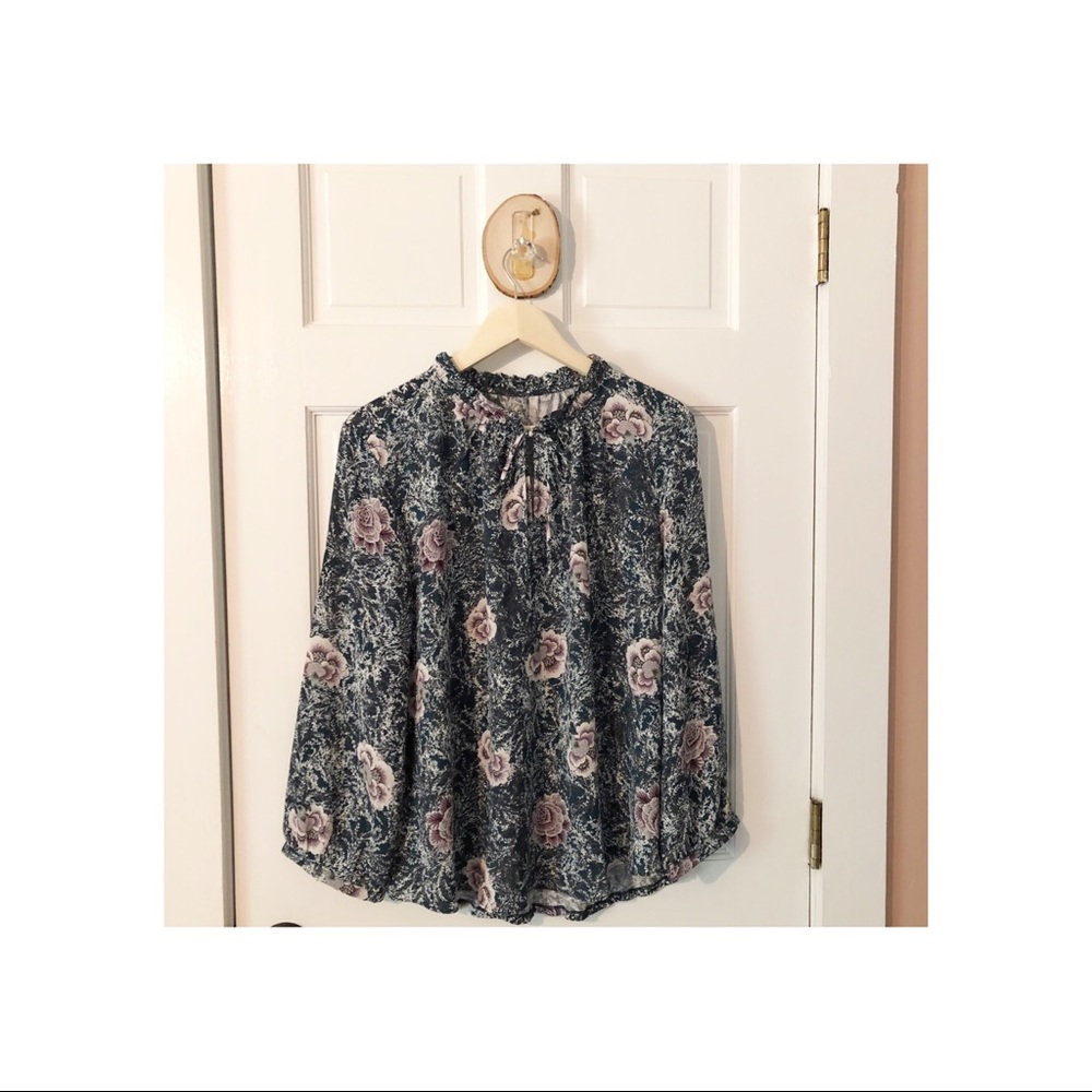 LOFT Floral Shirt LARGE NWT